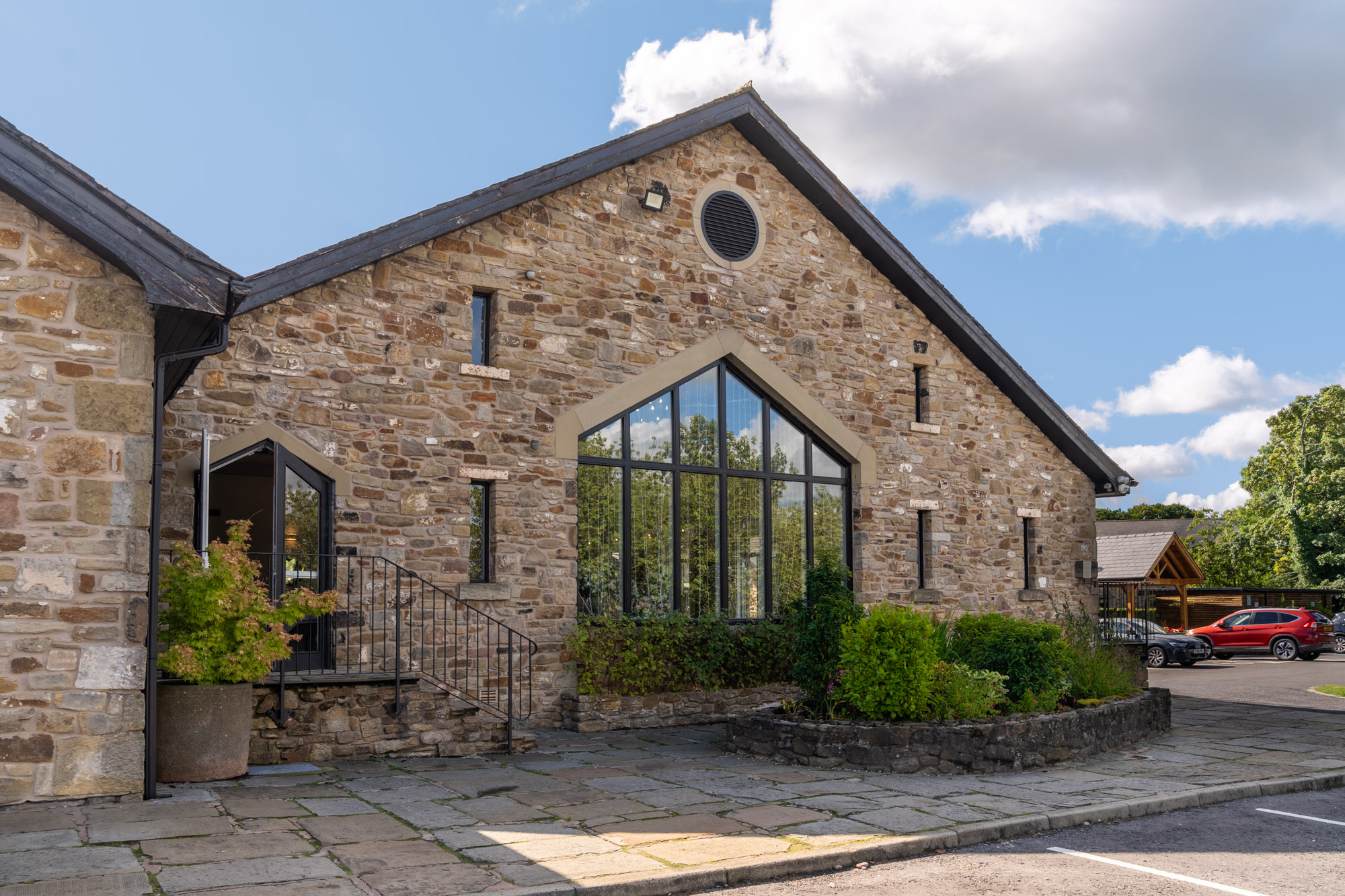 Mytton Fold Hotel stone wedding suite exterior in the Ribble Valley