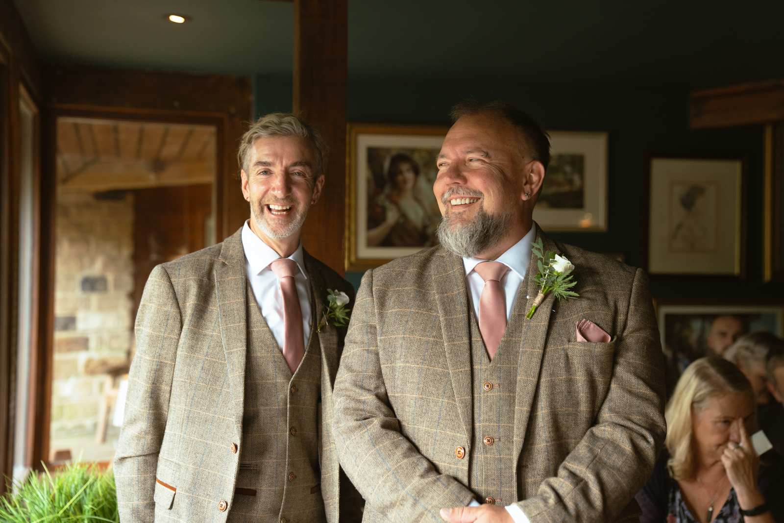 Chris laughing during the celebrations at Chevin Country House, Otley